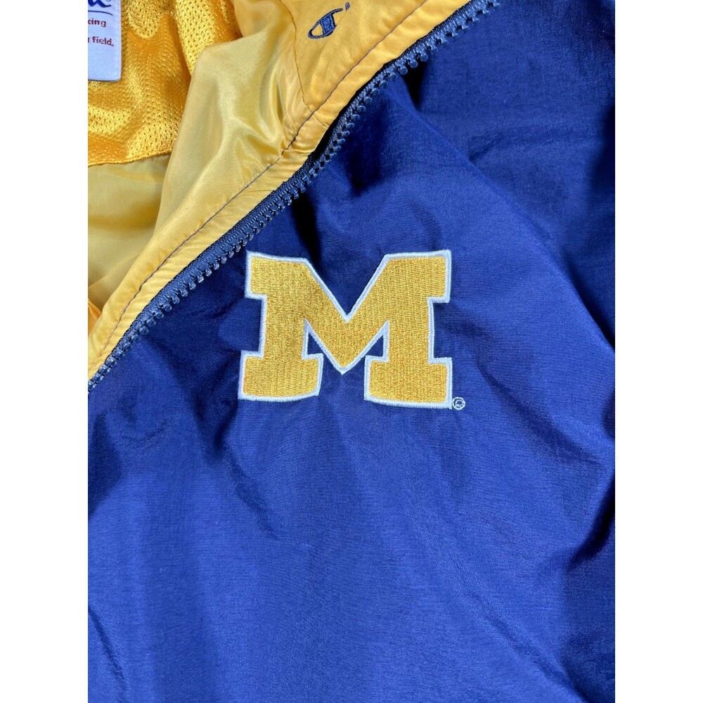 Vintage Champion Michigan Wolverines Medium Football Full Zip Hooded Jacket - Picture 2 of 13